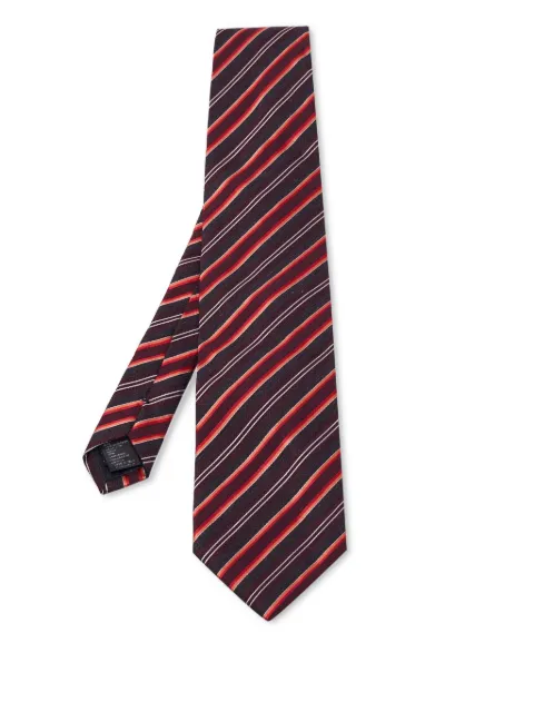 BOSS striped silk tie Brown 676471