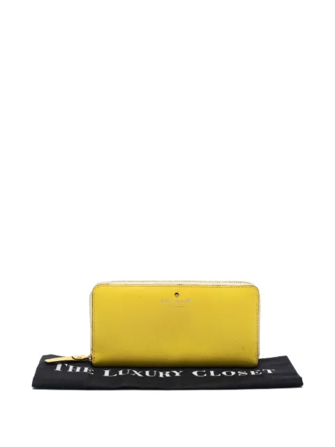 Kate Spade logo-accent zip-around wallet Yellow 733859