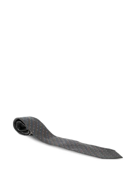 Giorgio Armani Pre-Owned diagonal-stripe dot tie Grey 142871