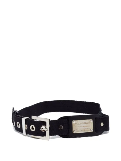 Dolce & Gabbana Pre-Owned eyelet-detail canvas belt Black 675714