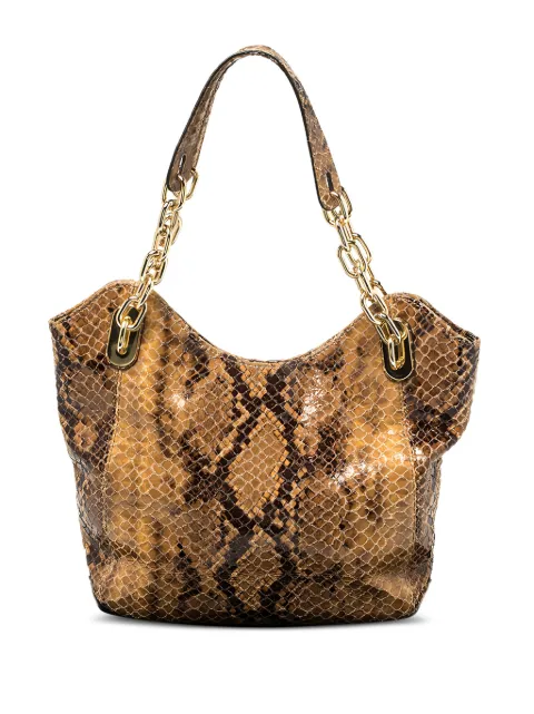 Michael Kors Vintage 2010s snakeskin-effect chain-accented bag Brown 397215