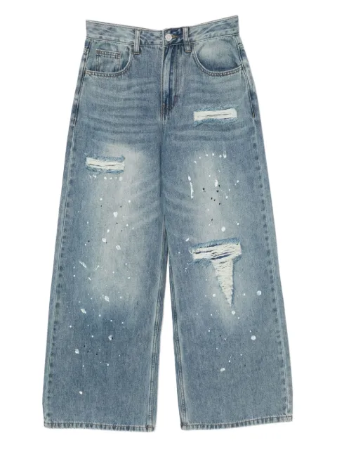 b+ab distressed wide-leg jeans Blue 5F125AS