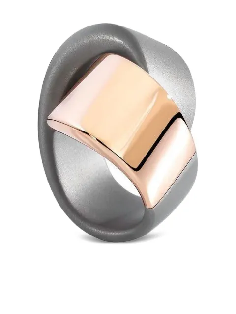 VHERNIER 18K rose gold and titanium Abbraccio knot Ring Pink T00511A