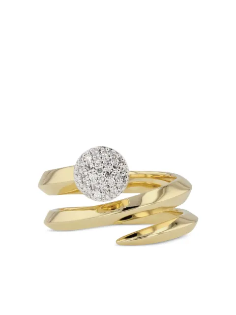 PHILLIPS HOUSE 14K yellow gold Infinity Double Wrap Knife Edge diamond ring Gold R1727DY