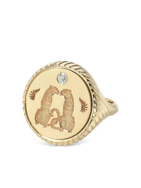 Retrouvaí 14K yellow gold Alchemy Love signet ring Gold RI020004