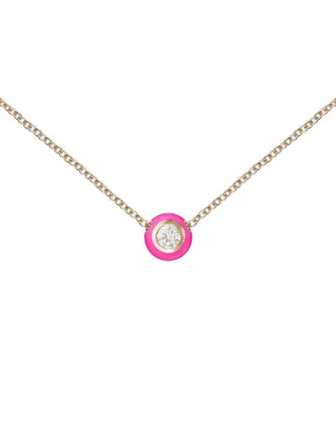 Melissa Kaye 18K rose gold small Neon Pink Audrey pendant necklace Pink N2306CP
