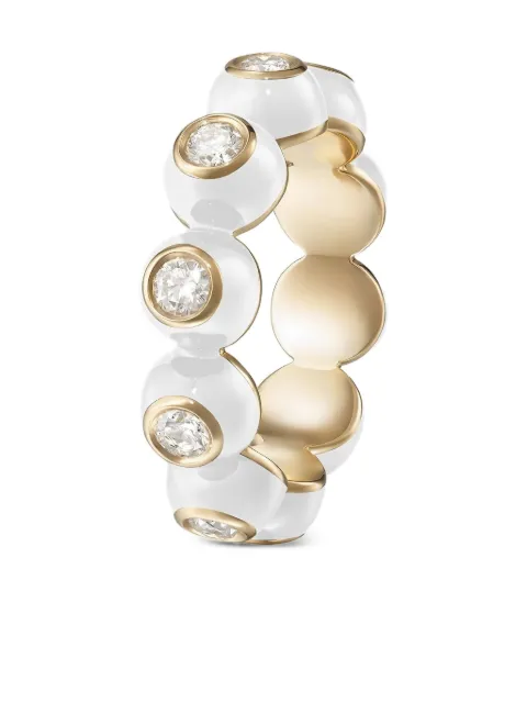 Melissa Kaye 18K yellow gold white Audrey Diamond Eternity band ring White R2312BY