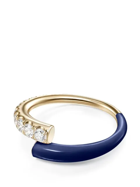 Melissa Kaye 18K yellow gold navy Diamond Lola ring Gold R1903NY