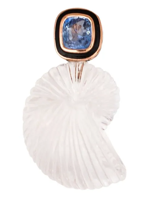 Dezso 18K rose gold multi-stone shell-embellishment pendant Pink WNACSSPCRG