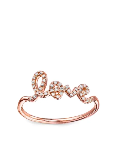 Sydney Evan 14K rose gold Love Script diamond ring Pink R22359R65
