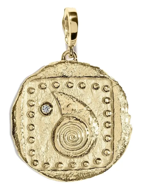 Azlee 18K yellow gold Spira Seashell diamond necklace Gold C1341G18