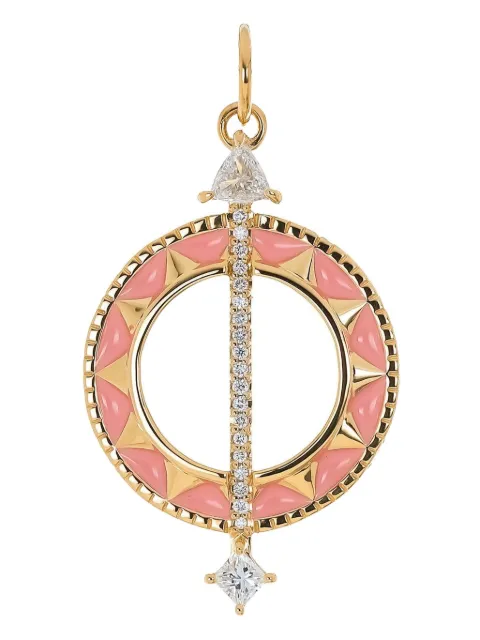 MONICA RICH KOSANN 18K yellow gold Sundial diamond pendant Pink CHLGDIALYGPINK