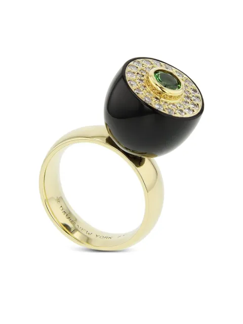 Mark Davis 18K yellow gold Bakelite diamond and garnet ring Gold 30151006