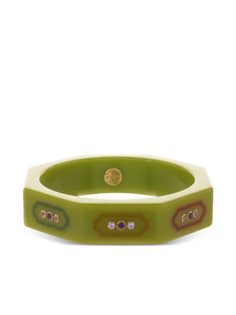 Mark Davis 18K yellow gold Pink Sapphire Garnet bangle Green 41301129