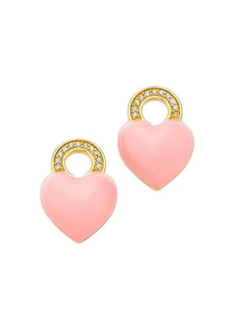 BUDDHA MAMA 20K yellow gold Heart diamond earring charms Pink 5025PINK