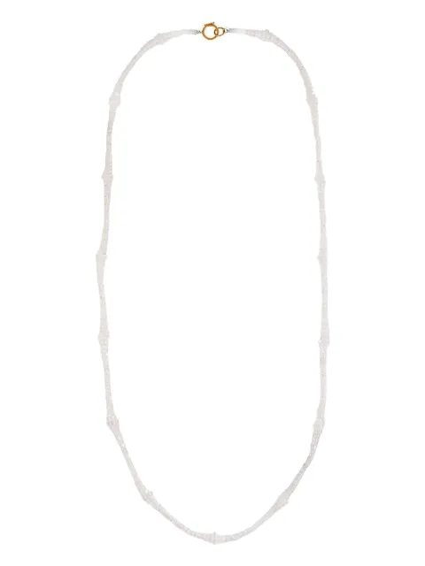 DEVON WOODHILL 18kt yellow gold beaded Rainbow Moonstone necklace White BBUTTONRM