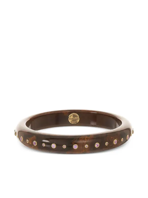 Mark Davis 18K yellow gold sapphire bakelite bracelet Brown 40501123