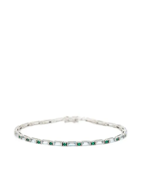 YI Collection platinum aquamarine bracelet Silver BAES2