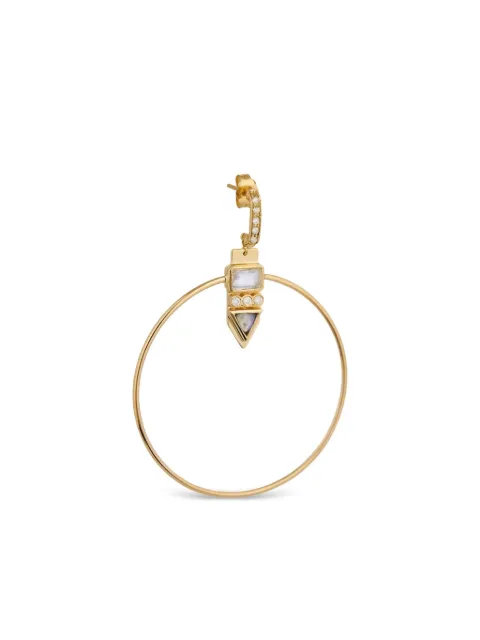 Celine Daoust 14K yellow gold Moonstone diamond hoop earrings Gold 183302