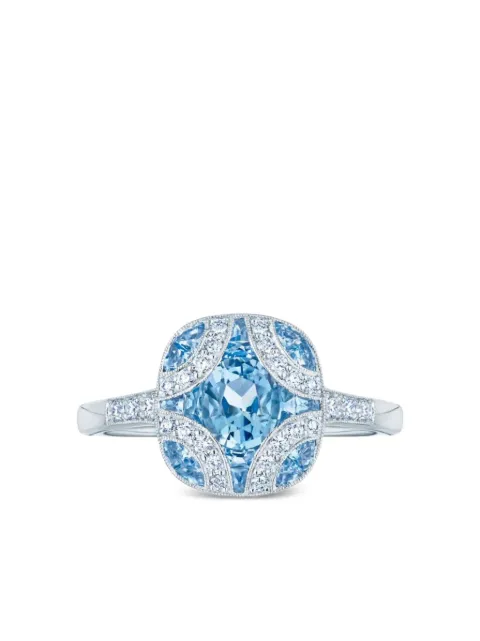 KWIAT 18K white gold Argyle diamond and aquamarine ring Blue 146826