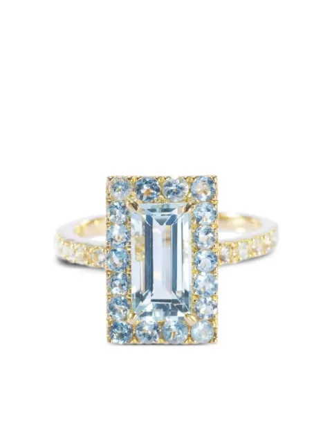 YI Collection 18K white gold Deco aquamarine ring Gold HRATD1