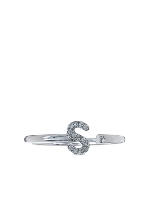Dana Rebecca Designs 14K white gold Single Initial diamond ring Silver R889S
