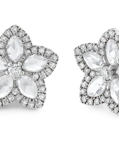 Logan Hollowell 18K yellow gold Eternal Jardin diamond stud earrings Silver LHE1391WGWDA1147