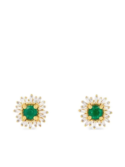 Suzanne Kalan 18K yellow gold emerald and diamond stud earrings Gold KOE469B