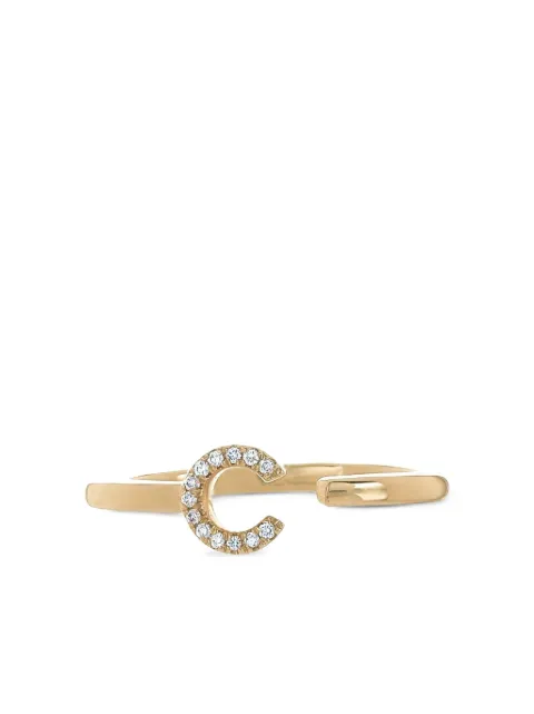 Dana Rebecca Designs 14K yellow gold C Single Initial diamond ring Gold R890DRDC65