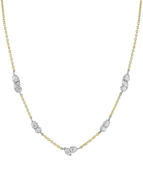 Jade Trau 18K yellow gold and platinum Posey Two-Tone Station diamond necklace Gold JT4264N05