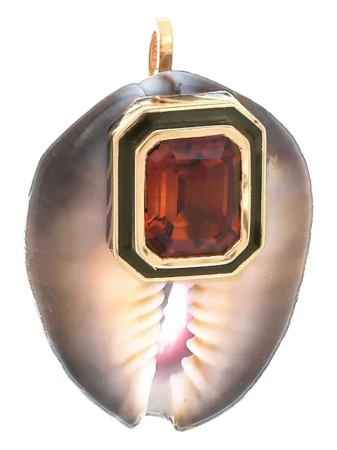 Dezso 18K rose gold Citrine Cowry pendant Pink WCWCSCTE