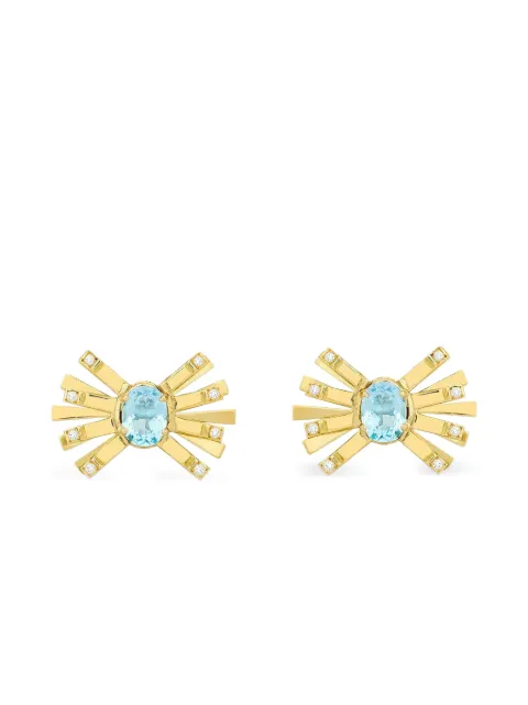 Carol Kauffmann 18K yellow gold Farfalle diamond and topaz earrings Gold MBVF05