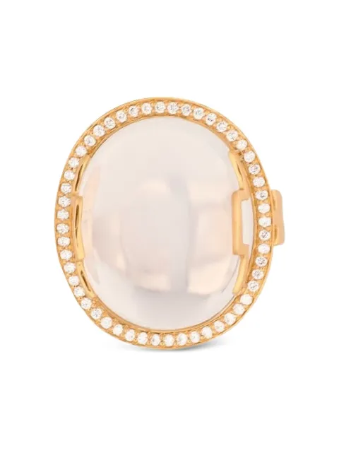 Goshwara 18K yellow gold Rock N Roll diamond and moon quartz ring Gold JR0130MQ