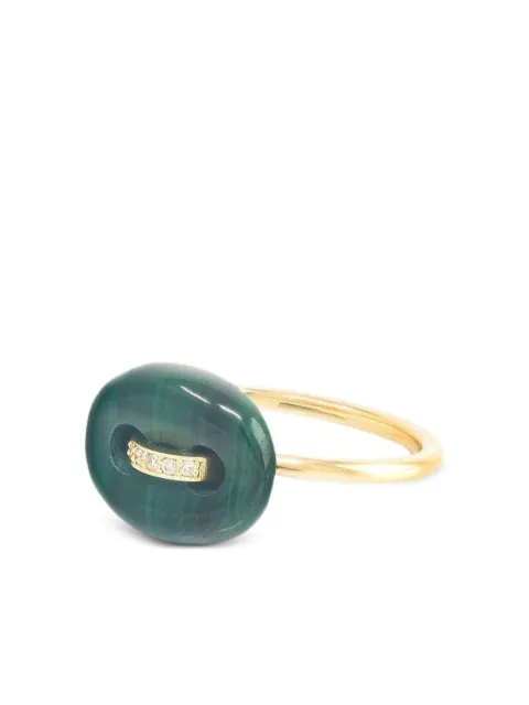 Jenna Blake 18kt yellow gold Mariner Malachite ring Gold JBR0108M