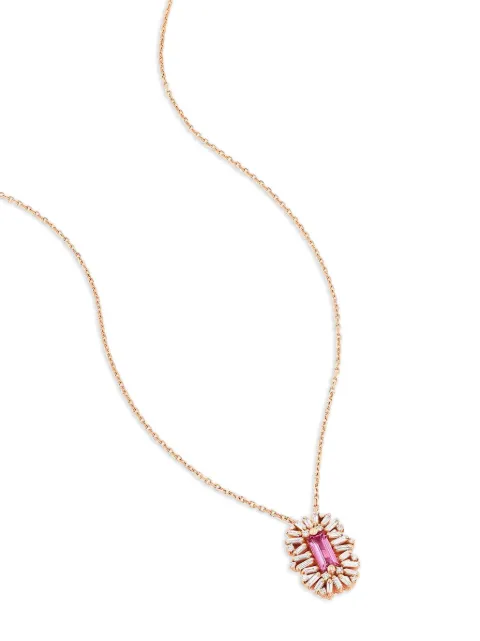Suzanne Kalan 18k rose gold Spark sapphire and diamond neckace Pink KOP325B