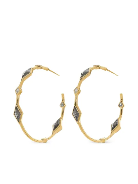 NIMO WITH LOVE Gold Diamond Hoop Earrings Gold ER2326