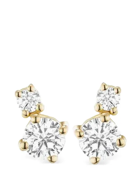 Melissa Kaye 18K yellow gold diamond double stud earrings Yellow E2417AY