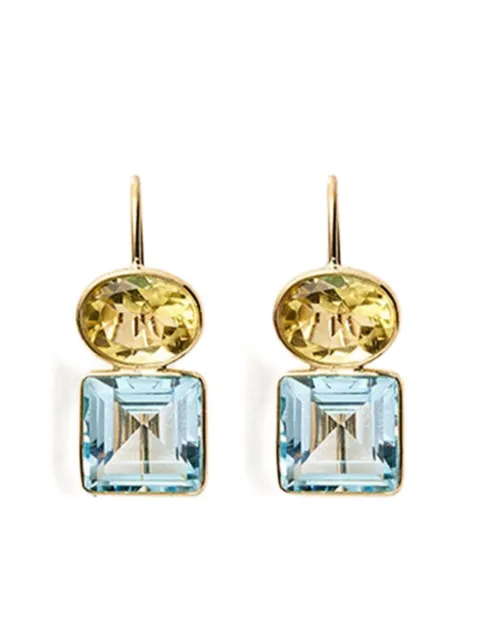 Lizzie Fortunato 14K yellow gold Duo quartz and topaz earrings Gold FINE024