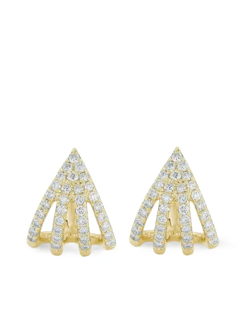 Dana Rebecca Designs Yellow Gold Diamond Burst Huggie Earrings Gold E1512