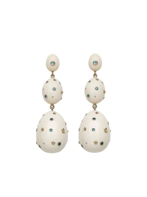 Bibi van der Velden 18K yellow gold blue Mammoth sapphire egg earrings Gold E4072