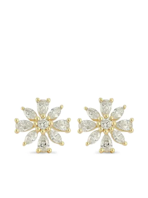 Dana Rebecca Designs 14K yellow gold diamond Alexa Jordyn flower stud earrings Gold E5494