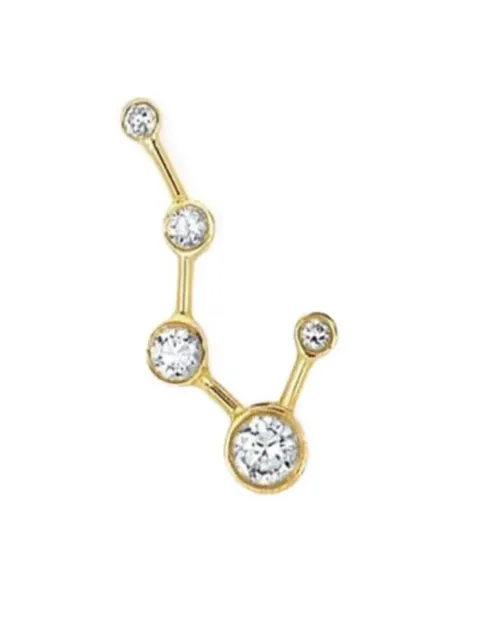 Logan Hollowell 14K white and yellow gold Constellation diamond earrings EACO001