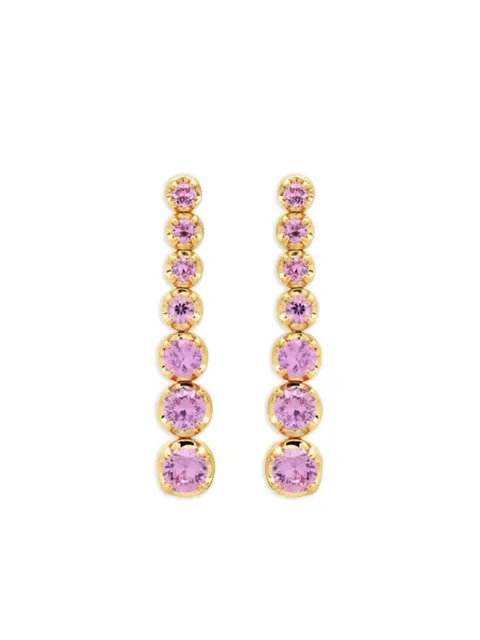 Jennifer Meyer 18K yellow gold graduated pink sapphire tennis stud earrings Gold JMJYGPSSMGRAD7TENNISE