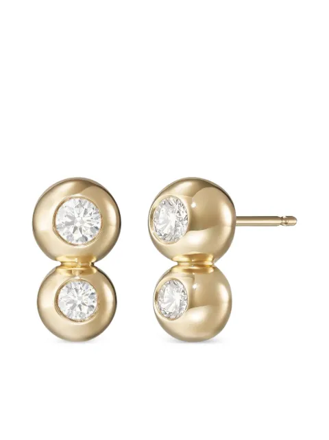 Melissa Kaye 18K yellow gold large Audrey Double diamond earrings Gold E2327AY