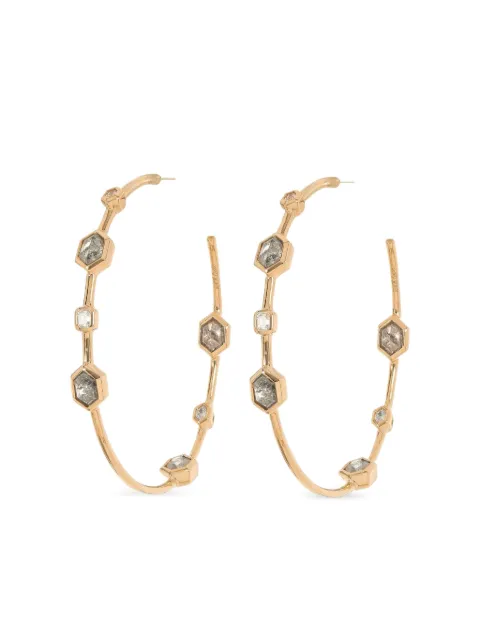 NIMO WITH LOVE 18K yellow gold diamond hoop earrings Gold ER2331
