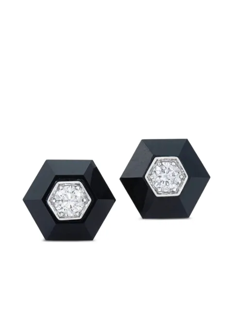FRED LEIGHTON 18K white gold Jade Hexagon earrings Silver E1058FL0BLJA18KW