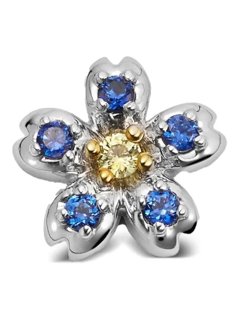 Loquet 18K white gold Forget-Me-Not sapphire necklace charm Silver CHMREGFGTMENOT18