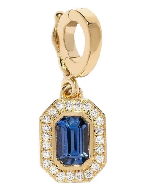 Azlee 18K yellow gold diamond and sapphire pendant Gold C1379G18