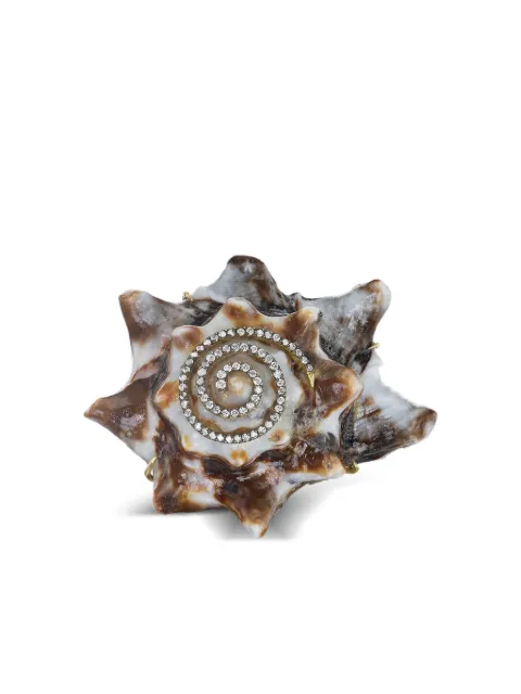 SILVIA FURMANOVICH 18K yellow gold Spiral Snail Shell diamond ring Silver AN2199