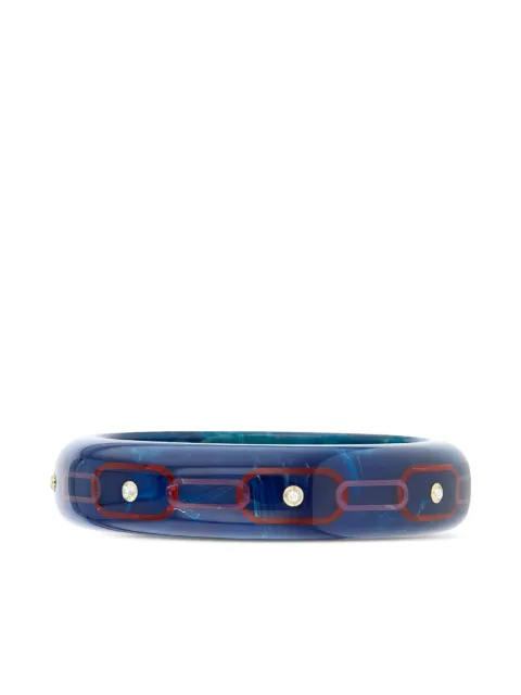 Mark Davis 18K yellow gold white topaz blue Bakelite bangle Neutrals 41251414